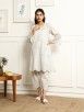 Ivory Embroidered Cotton Kurta with Pants- Set of 2