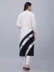 White Shibori Dyed Cotton High-Low Kurta with Pants - Set of 2