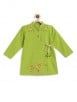 Green Embroidered Cotton Kurta with Pajama - Set of 2