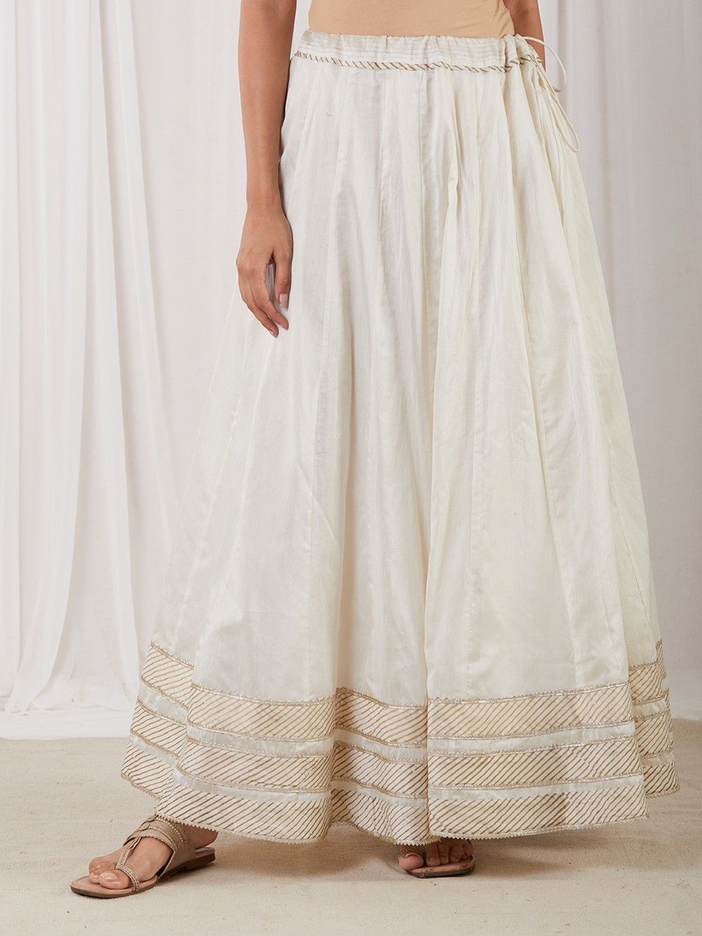 Off White Cotton Skirt