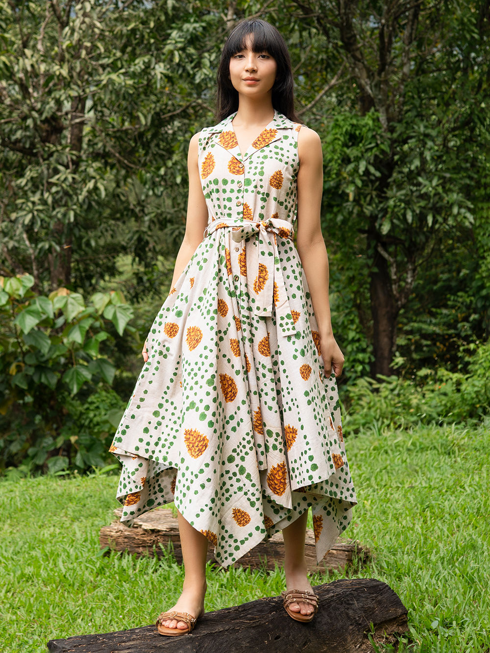 uniqlo green dress Unique Vintage Light Green & Ivory Wilshire Flapper Dress main image 1