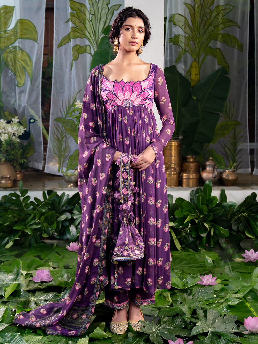 sachin and babi light blue dress Stitched Chiffon Pink 3 PCs MAXI Dress With Lace Work Dupatta (RM-143)  Online Shopping & Price in Pakistan main image 0