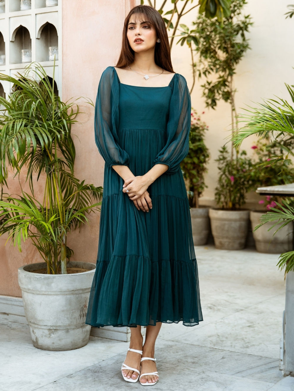 teal blue dresses for women Lissandra Blue Formal Maxi Dress - US 4 main image 0