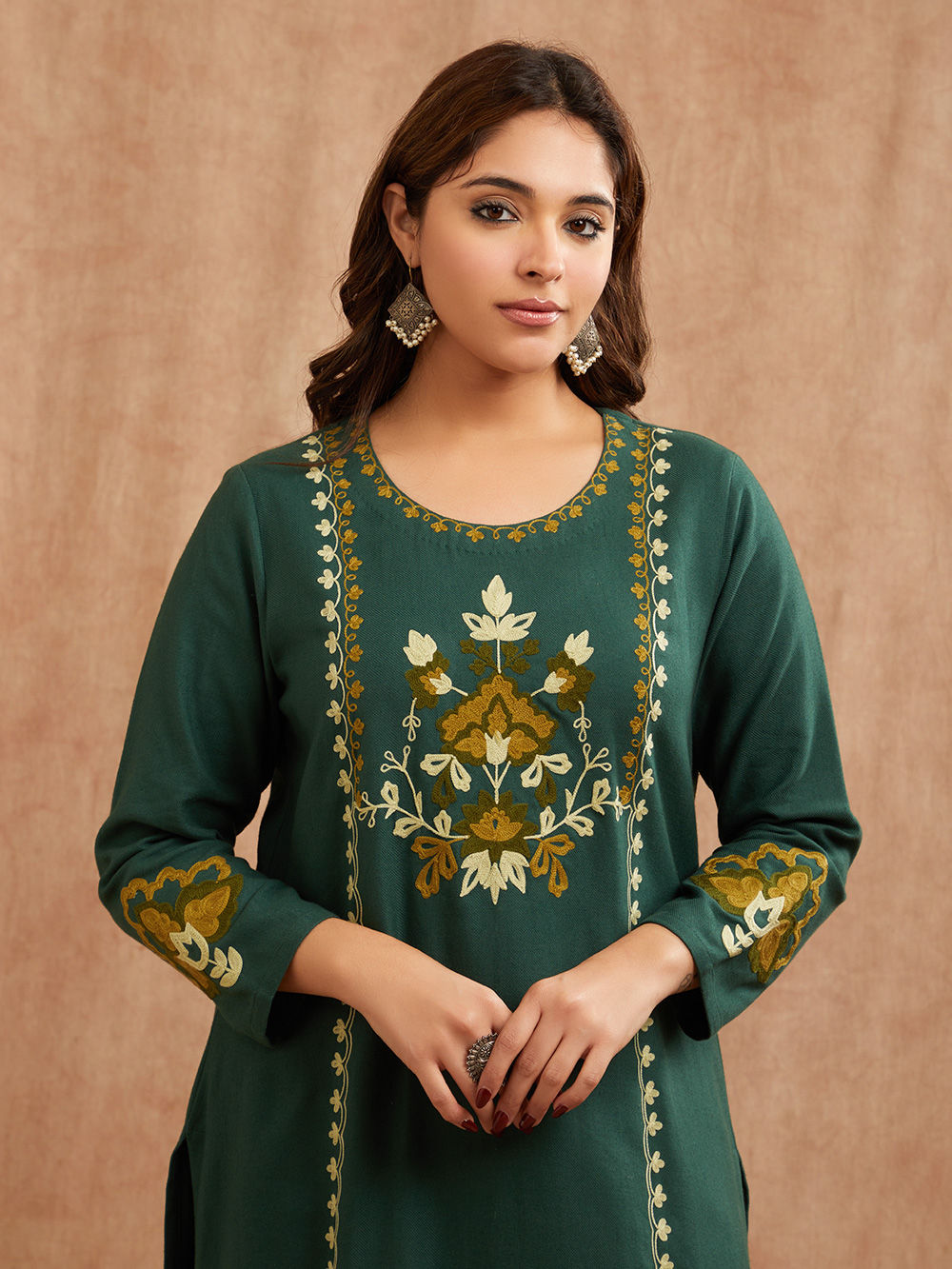slim fit dress slacks Buy Green Woolen Maternity Gown with Belt