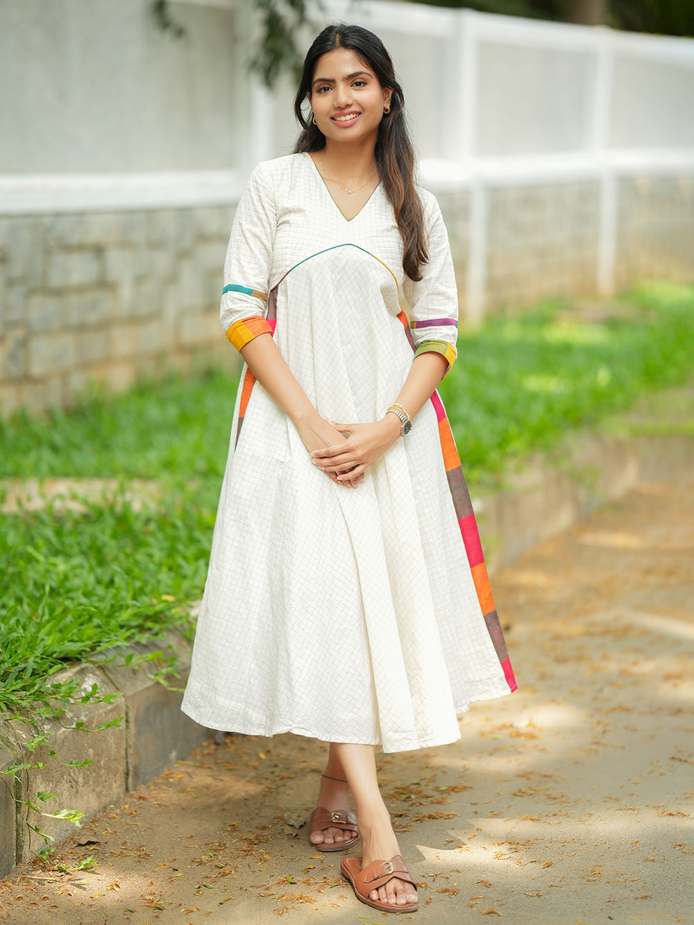 handloom cotton dresses Kokum Handloom Dress by JODI Handwoven Cotton & Embroidery XL