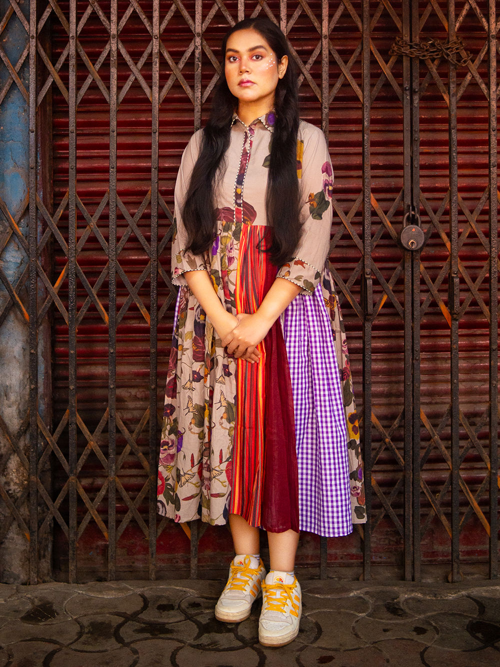 janasya cotton dress Women's Teal Blue Pure Floral Printed A-line 46(inch) Variation Parent Sku_A120069 Cog_PM Gold Standard Rust Kimono Style:EP00461BK
