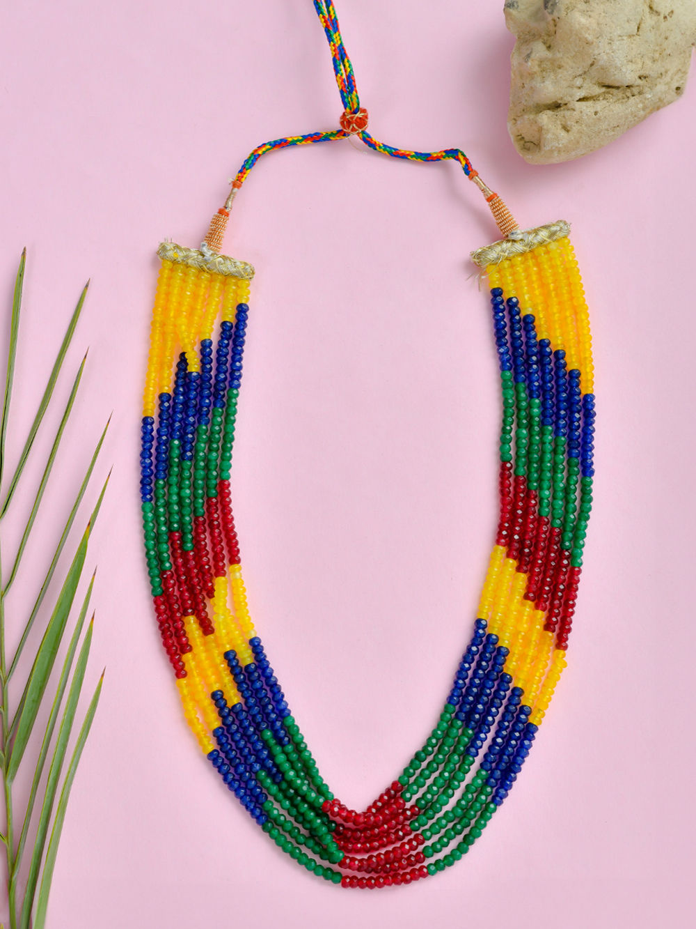 Multicolor Handcrafted Semi Precious Stone Layered Necklace