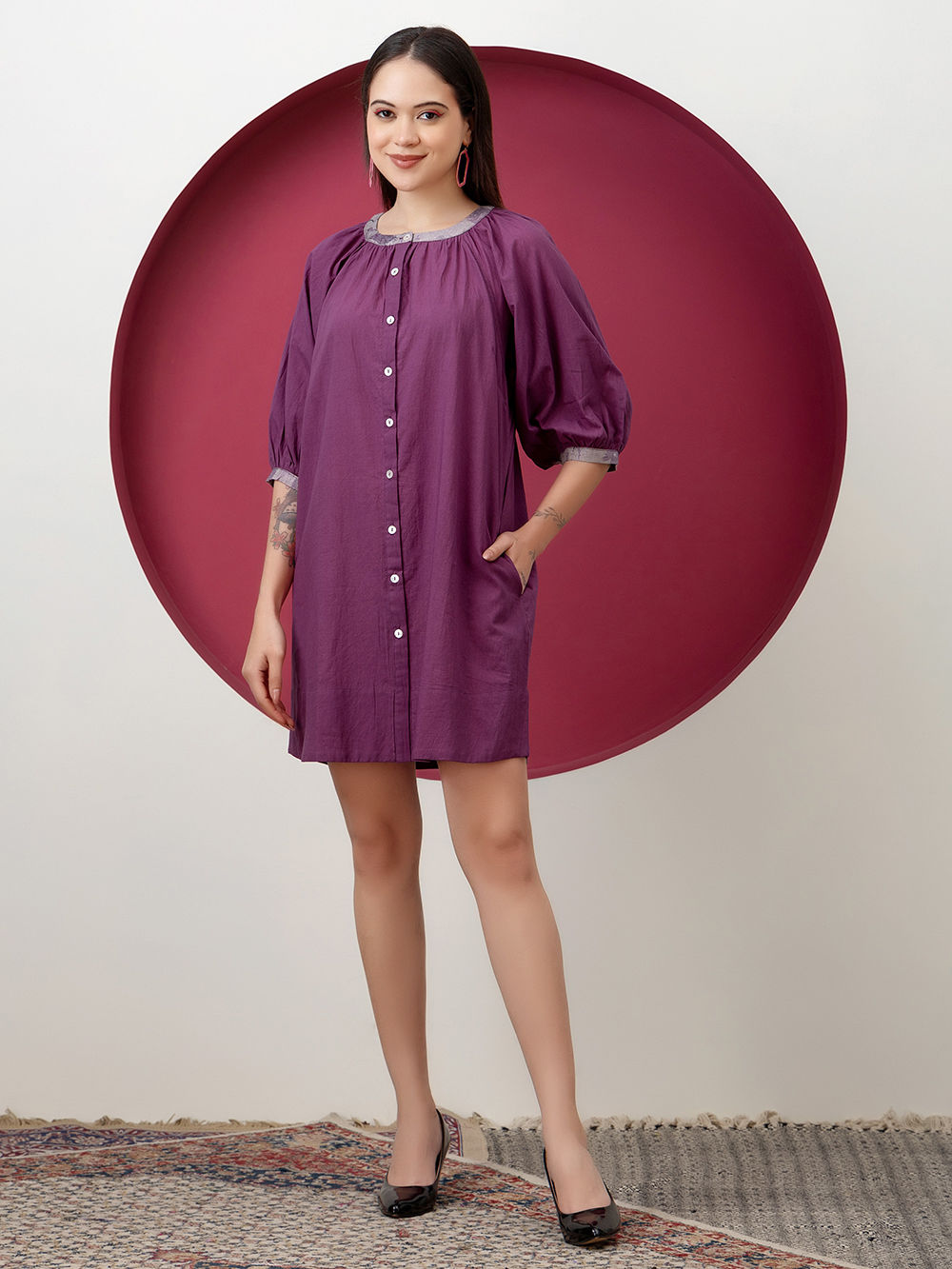 Purple Cotton Dress