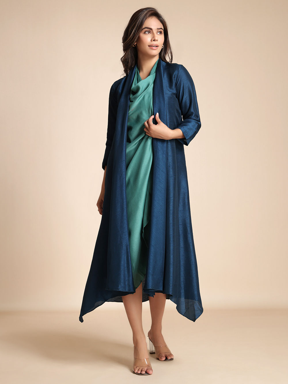 Blue Muslin Silk Shrug