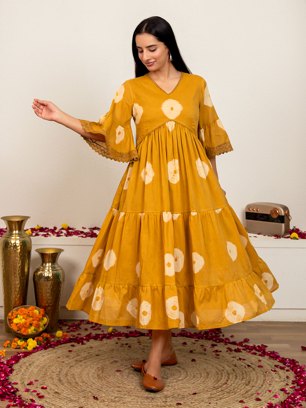 white christmas dresses Lucia Tie-Dye Cotton Dress main image 1