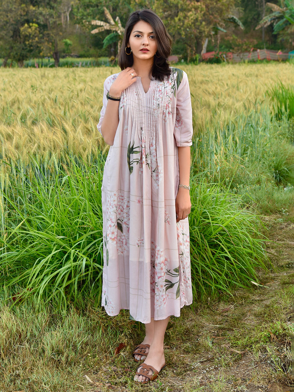 chinese dress ladies Zadie Red Long Dress with Embroidered Neckline main image 1