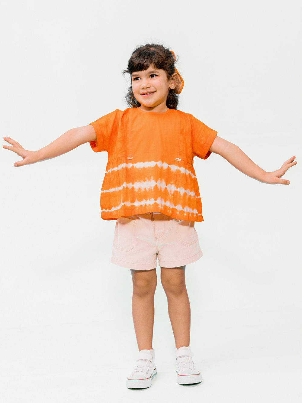 Orange Tie and Dye Cotton Top