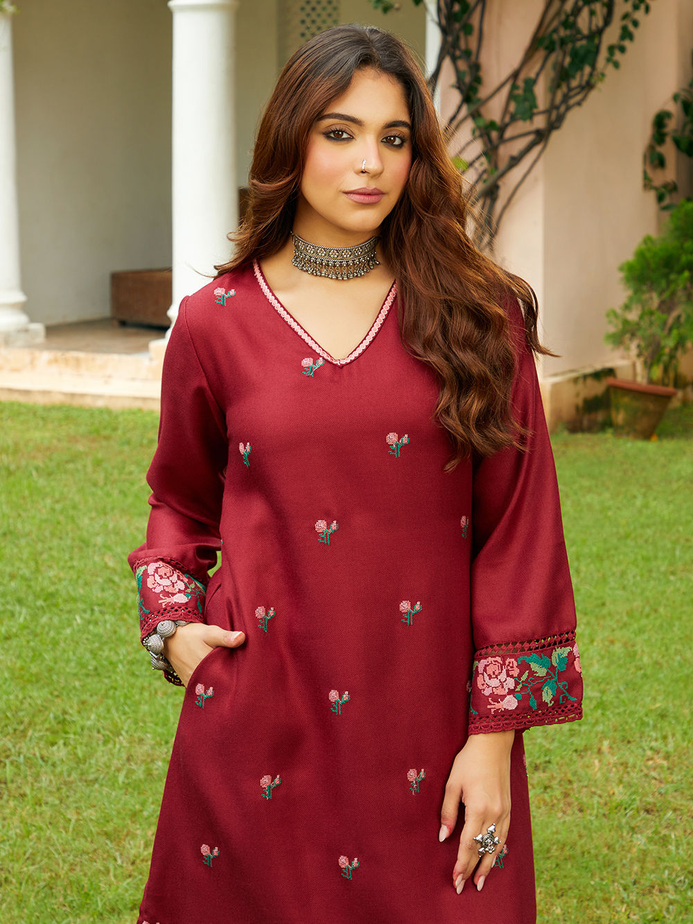 sachin and babi light blue dress Buy CRAFTBAZAR Floral Embroidered Wool Kaftan Dress - Dresses for Women  25545360