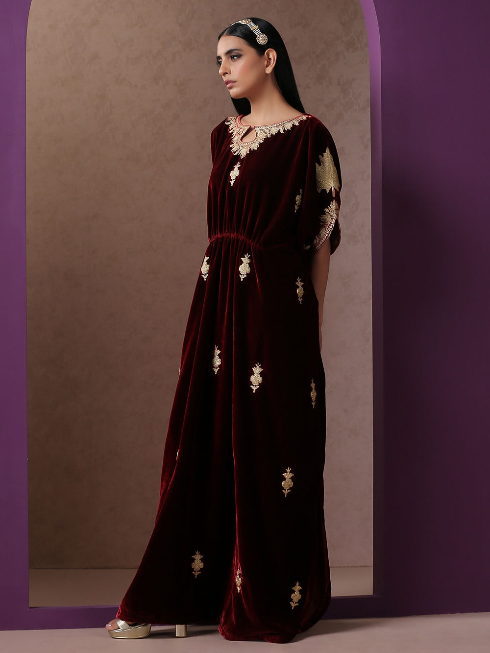 prom dress burgundy Crimson Royal Kaftan