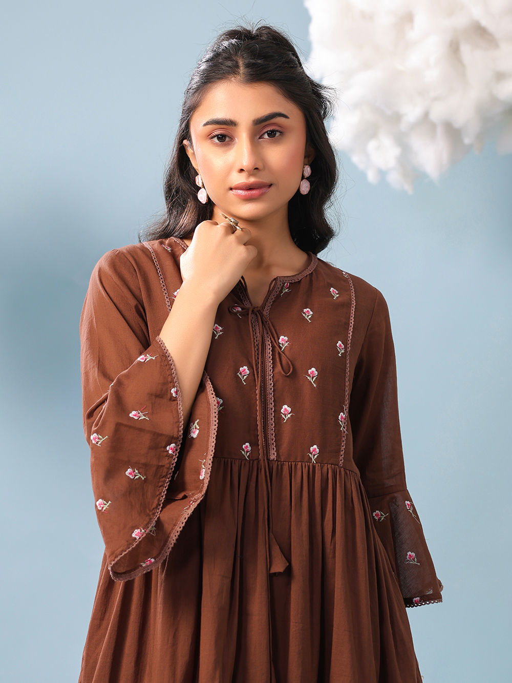 cotton mulmul dress Nero Supima Cotton Pink Dress