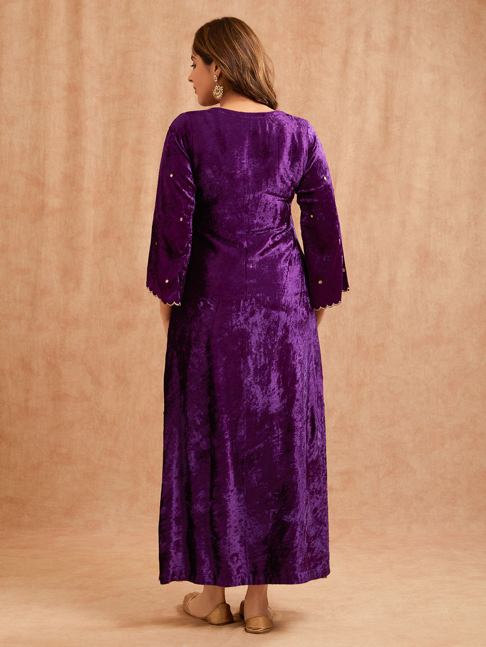 green emerald velvet dress Dark Purple Full Embroidered Velvet Thoub