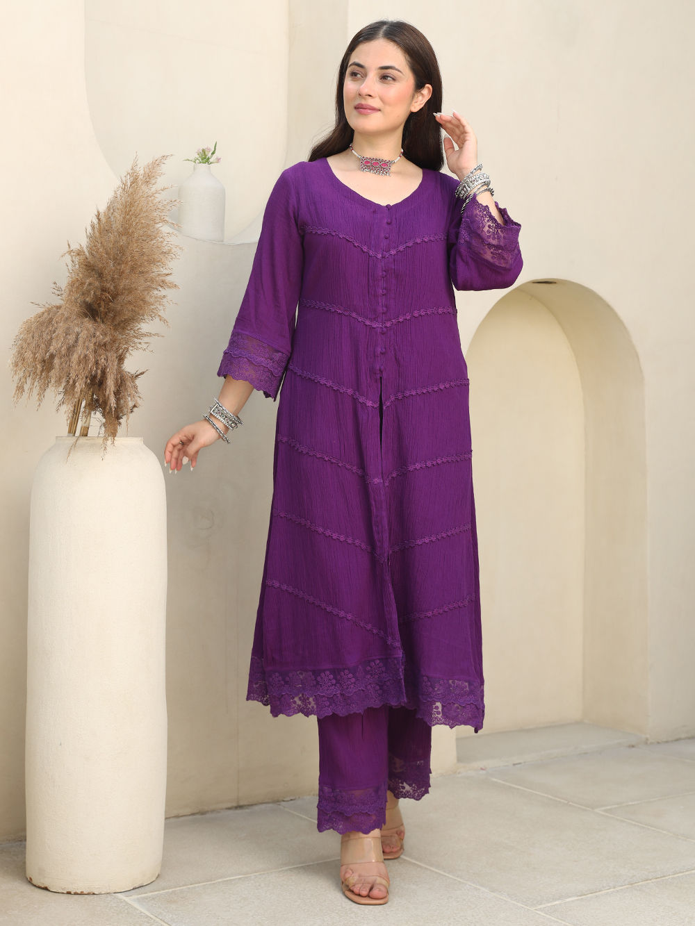 strapless open back dress Women's Purple Tuxedo Pant Suit main image 0