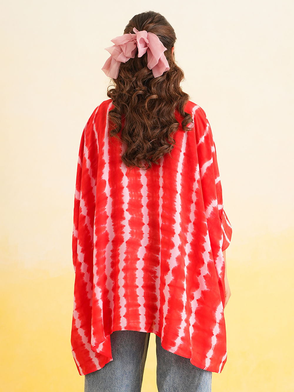 Red Shibori Dyed Muslin Shirt