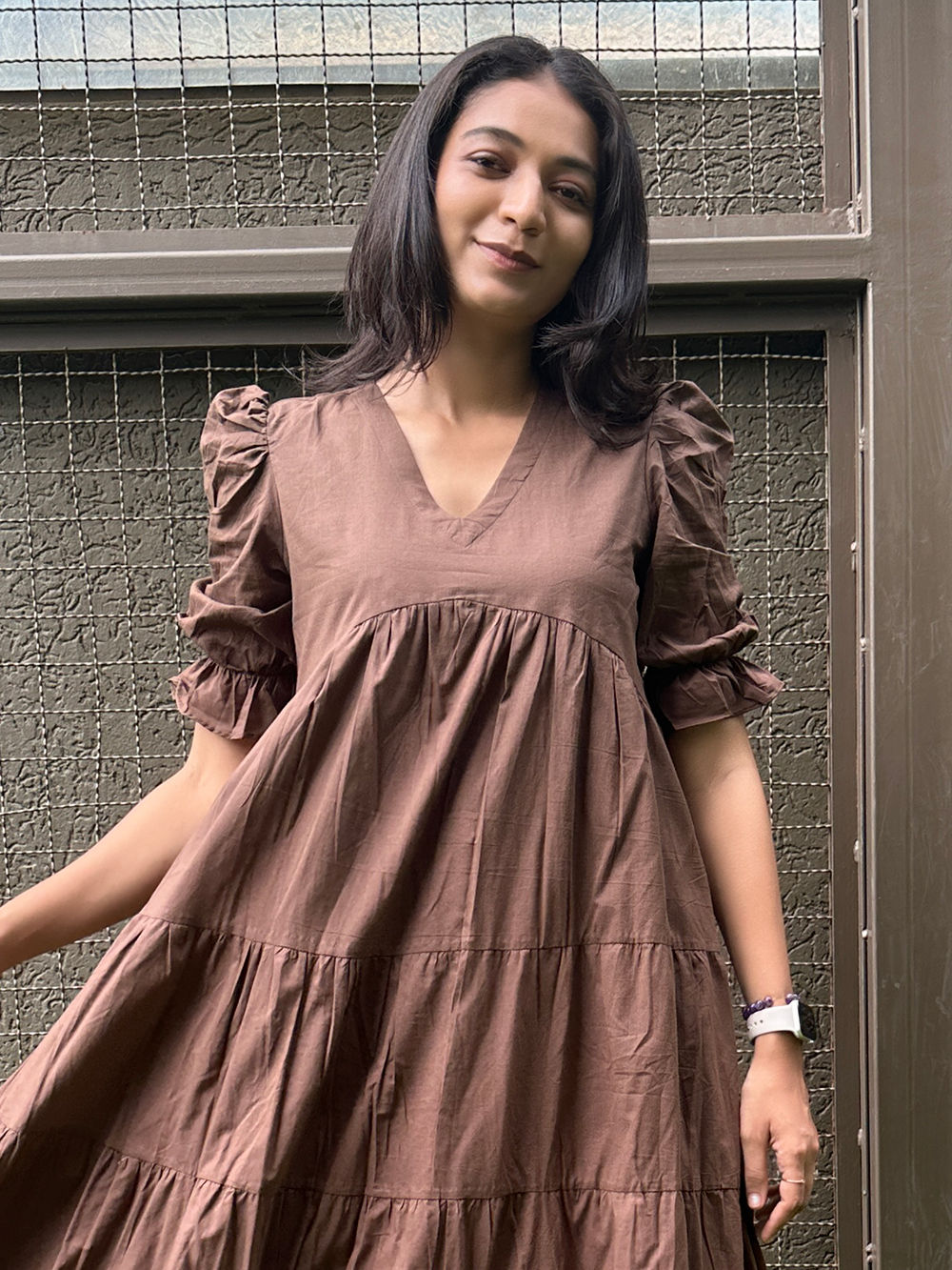 Brown Cotton Dress