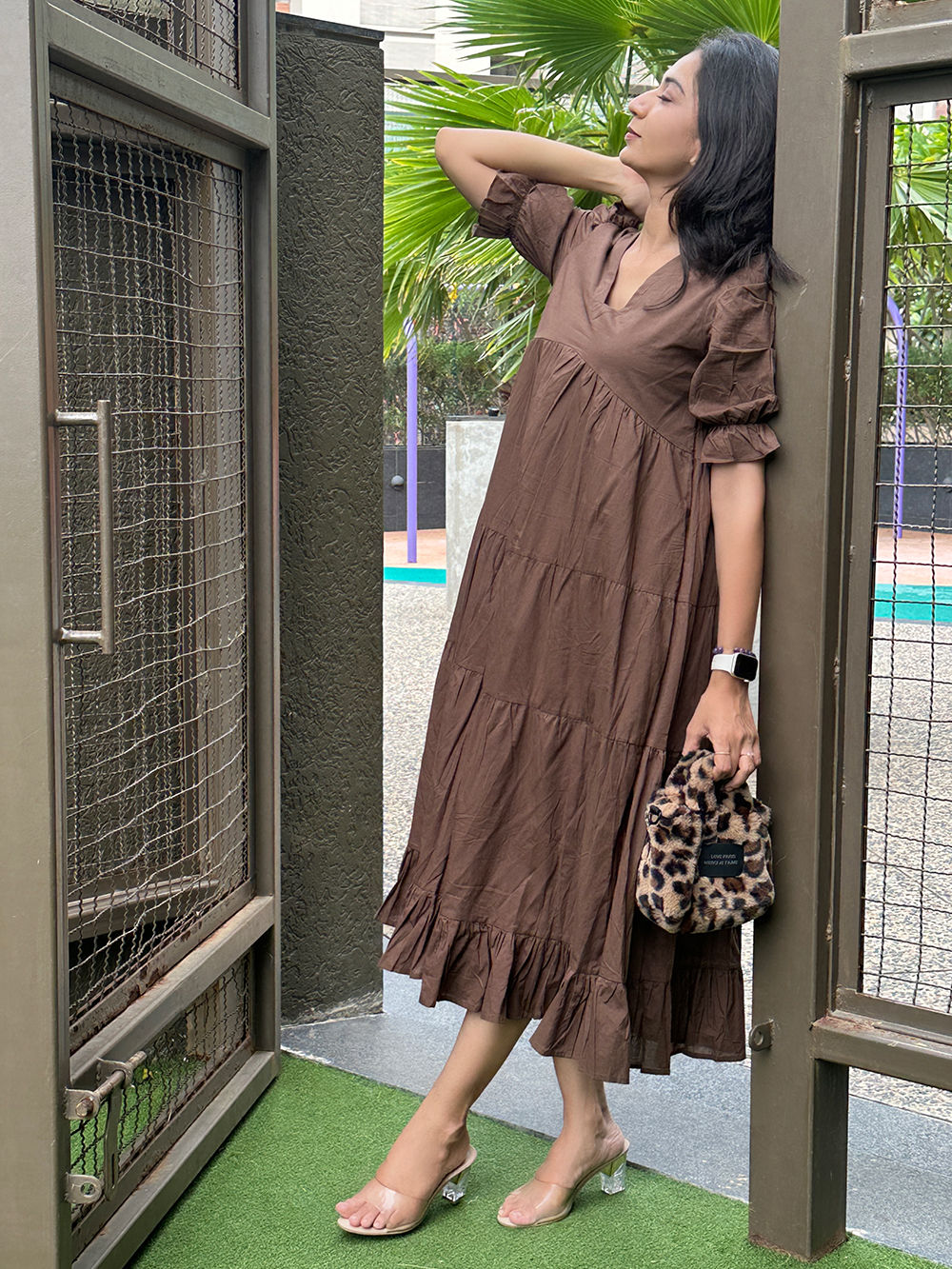 Brown Cotton Dress