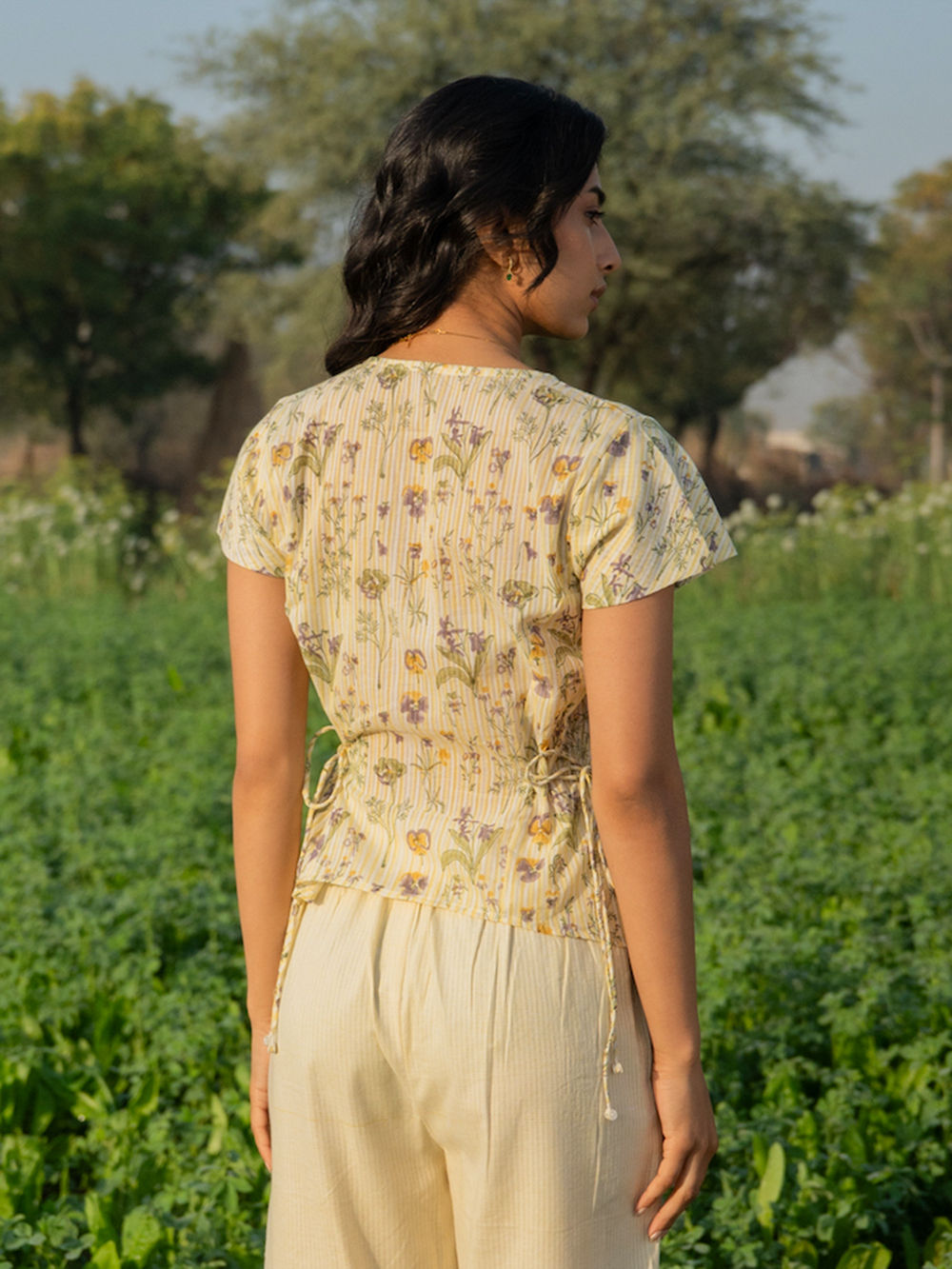 Green Hand Block Printed Cotton Top