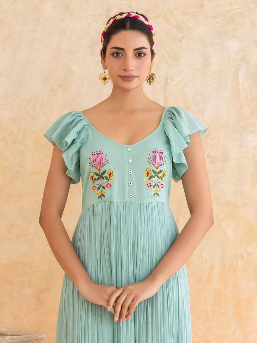 sachin and babi light blue dress Exquisite 1920's Hungarian Embroidered Cotton Voile Dress / Medium  Xtabay  Vintage