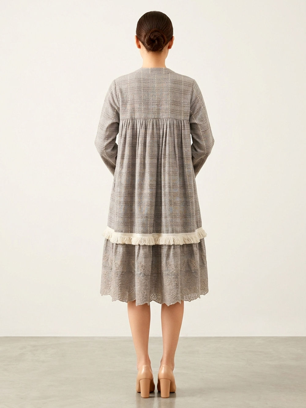 white christmas dresses Kokum Handloom Dress by Jodi – Handwoven Cotton & Embroidery XL main image 0