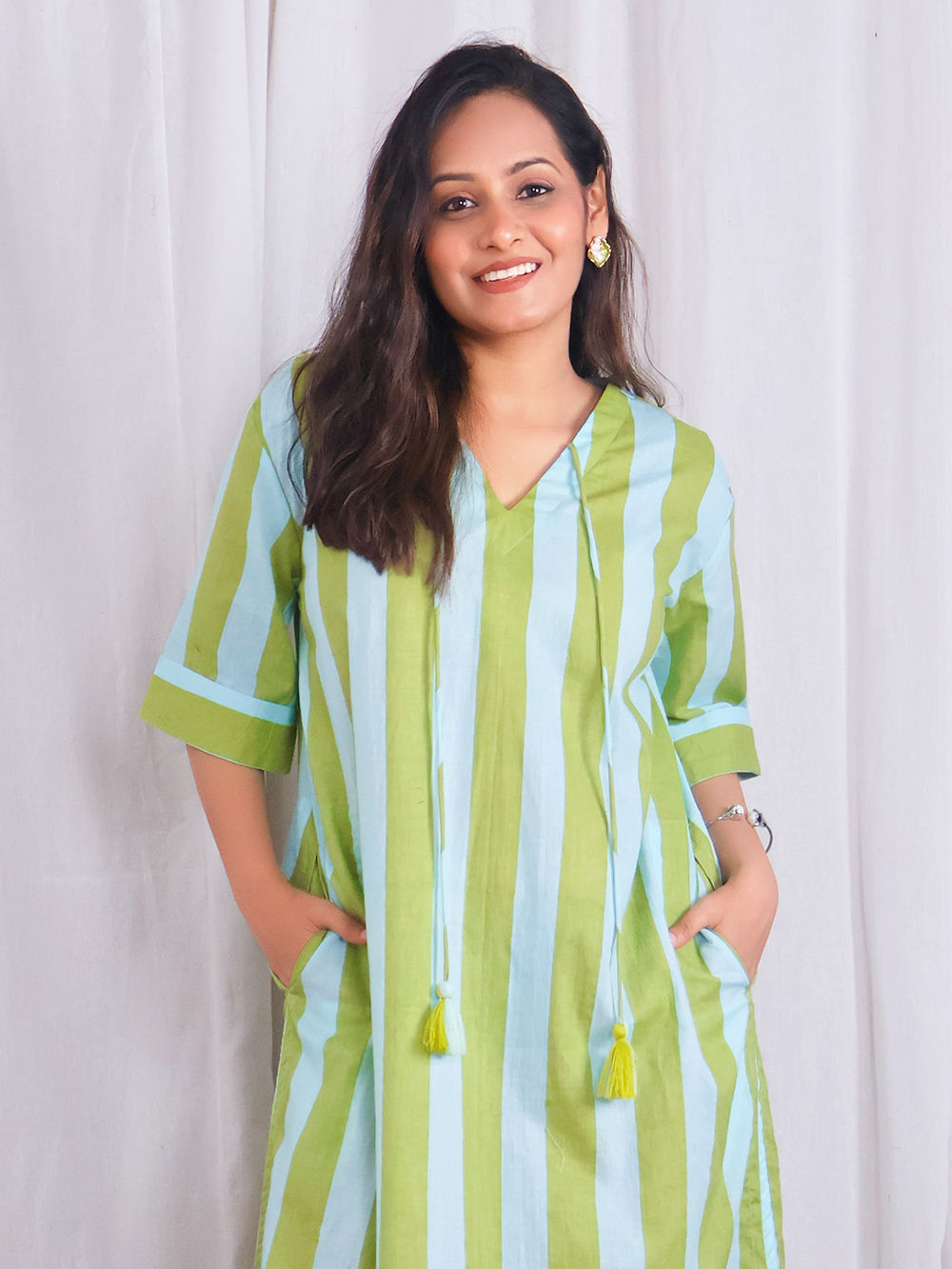 slim fit dress slacks Glen Dress in Green Stripe – Ivy City Co main image 0
