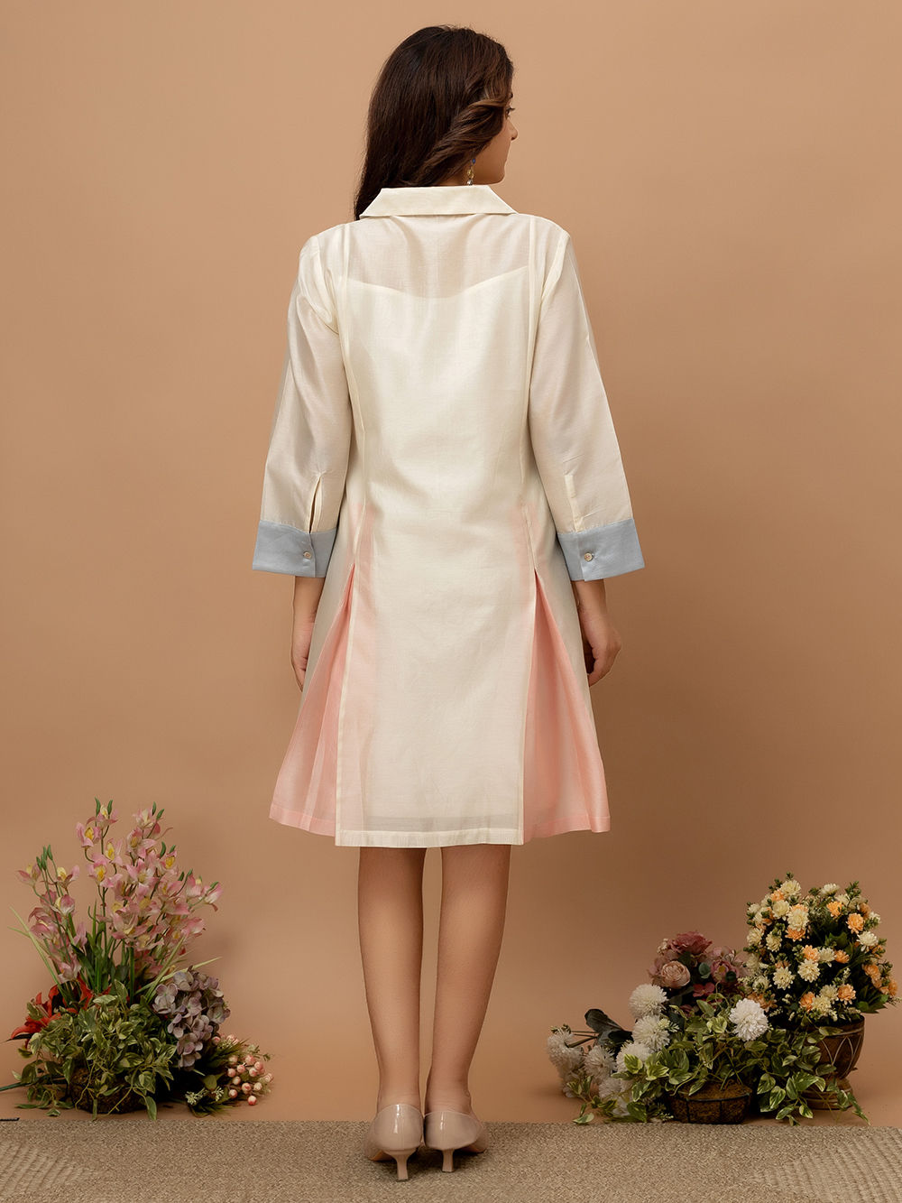 sachin and babi light blue dress Mathilde off-white textured floral-embroidered sequined maxi dress main image 0