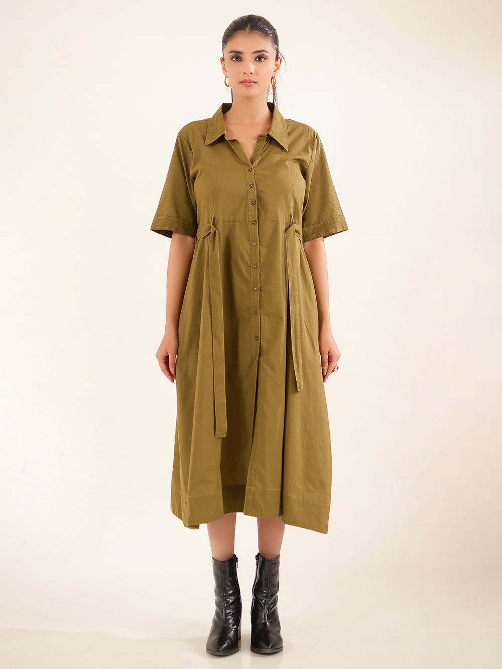 princess polly baby blue dress Elegant Print Lace Up Shirt Dress Women Cotton Retro Half Sleeve Green Belt  Dresses Button High Waist Beach Party Long-A Green,XXXL : Amazon.nl: Fashion main image 1