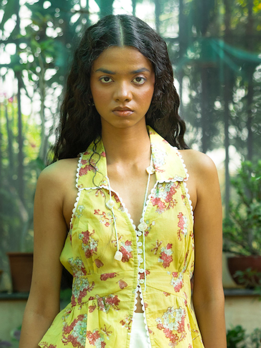 Green Hand Block Printed Cotton Top