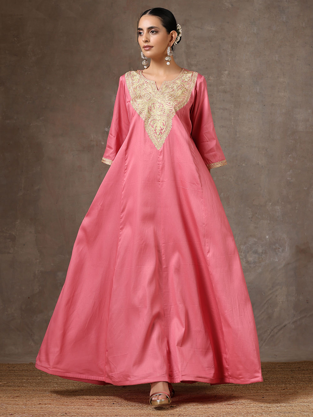 chinese dress ladies Avery Lace Maxi Dress | Kashmiri Chai | M - 60 | Lace Overlay, Slim Fit, Maxi Length | Clothing