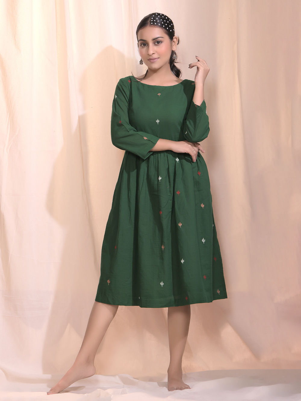 Tara Hand Woven Cotton Jamdani Dress