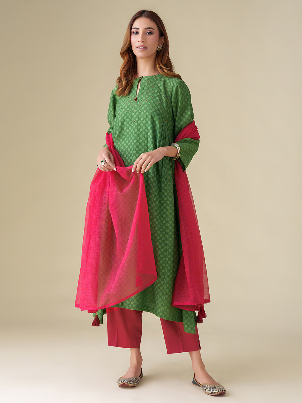 Arya - Green Chanderi