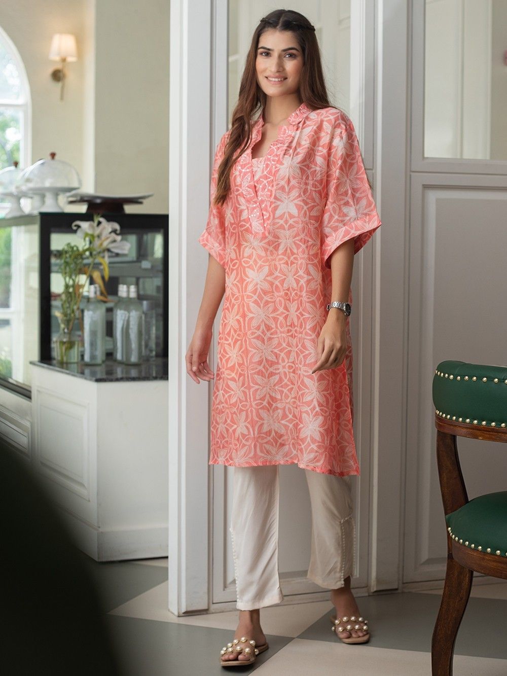 Off White Modal Pintuck Pants