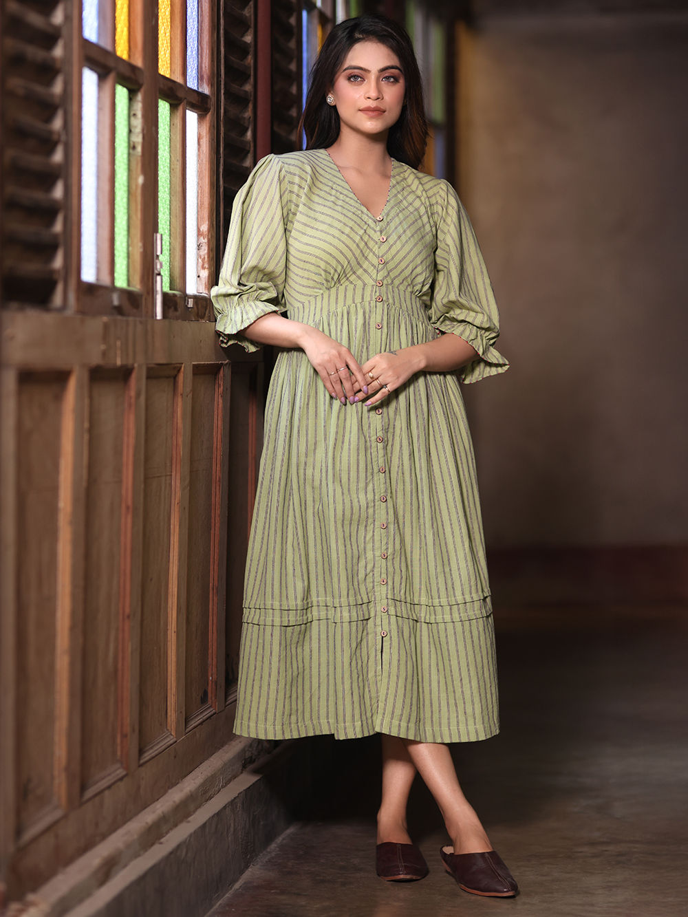 Magenta Handwoven Cotton Dress