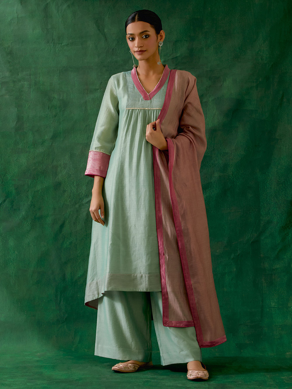 Graceful Loom Chanderi Silk Handwoven Suit