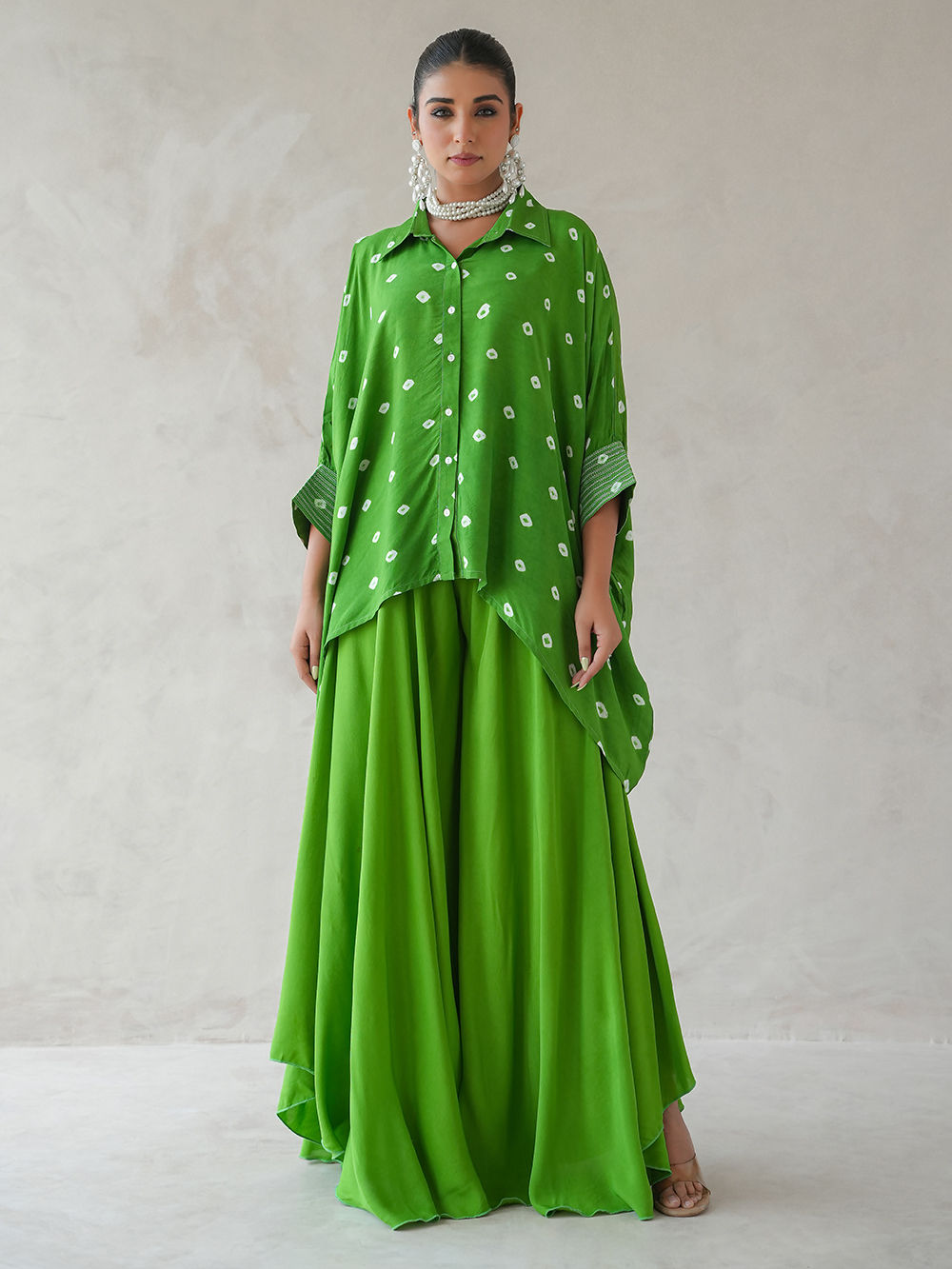 Red Shibori Dyed Muslin Shirt