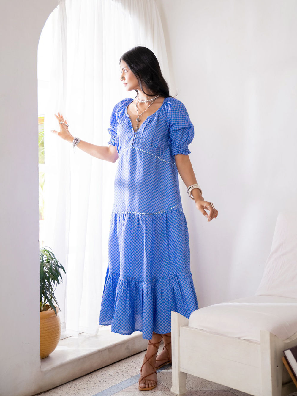 Orange Printed Linen Blend Co-ord Set - Set of 2