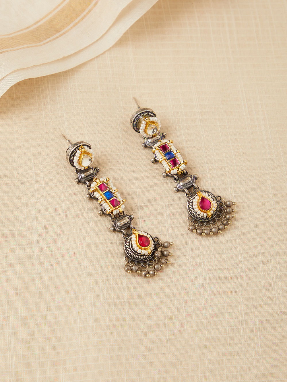 Yellow - Brass Metal Handcrafted Earrings 97