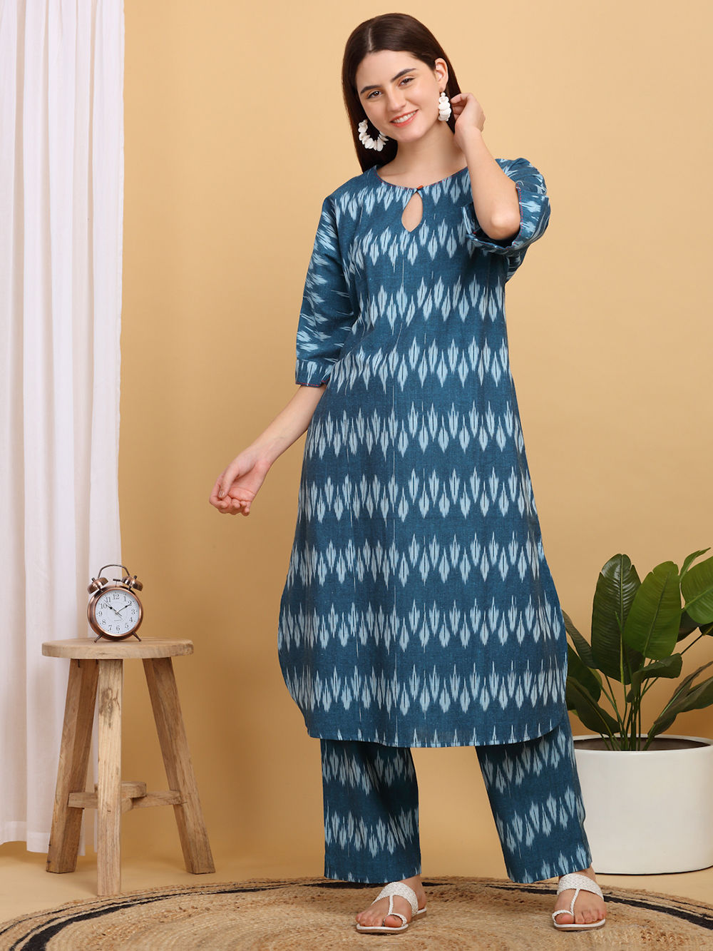 Multicolor Printed Cotton Hand Embroidered Top