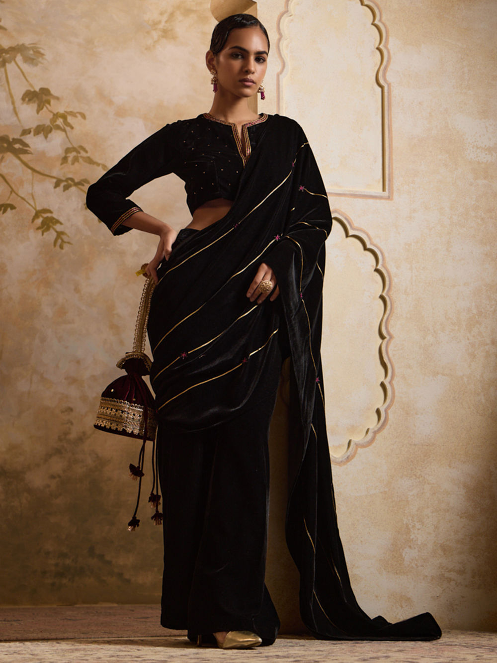 Blue Velvet Caftan Kurta main image 0