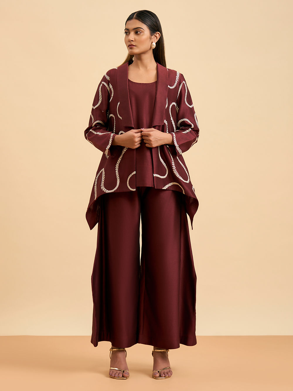 Designer Chanderi Silk Embroidered Co-Ord Set for Women – Party Wear Collection_ssvf_SARA(950) main image 1