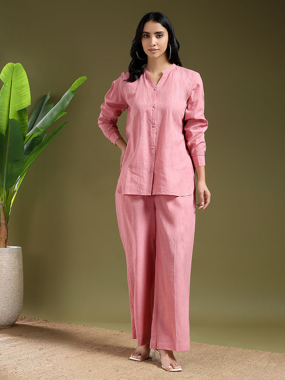 Boss Black Cotton Slub Aline Co-ord Set of 2