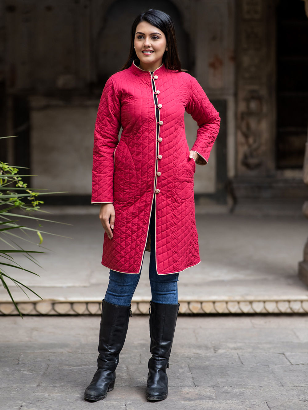 Brown Hand Embroidered Dola Silk Jacket