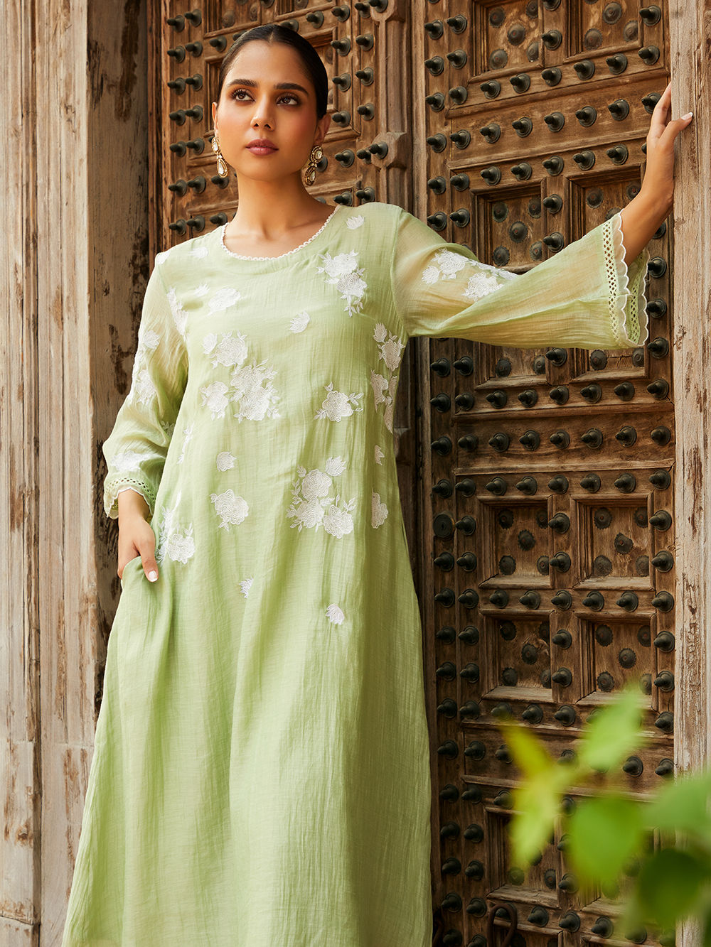 Semi Stitched Formal Chanderi Kurta main image 0