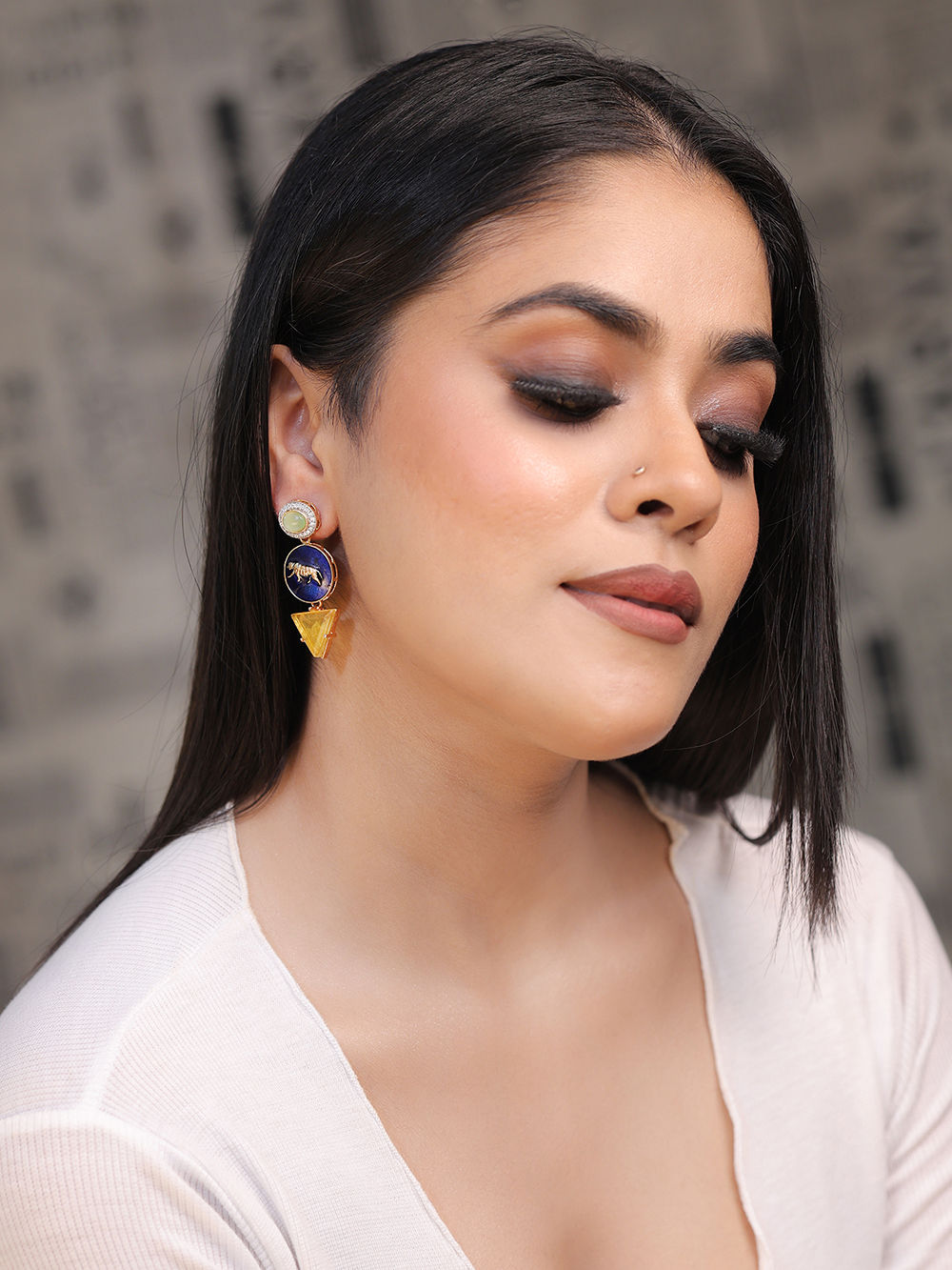 Blue Patwa Handcrafted Earrings main image 1