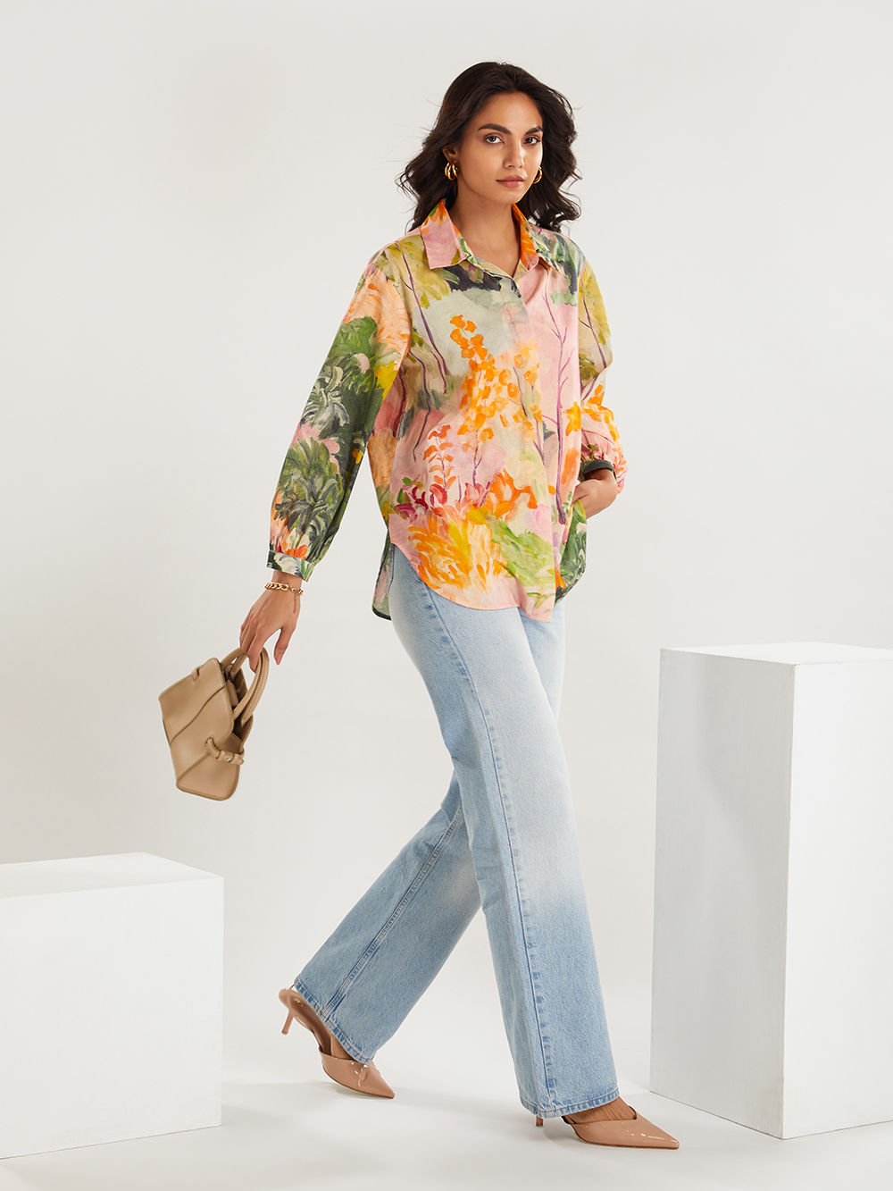 Multi Color Shirt Multicolor Printed Cotton Shirt