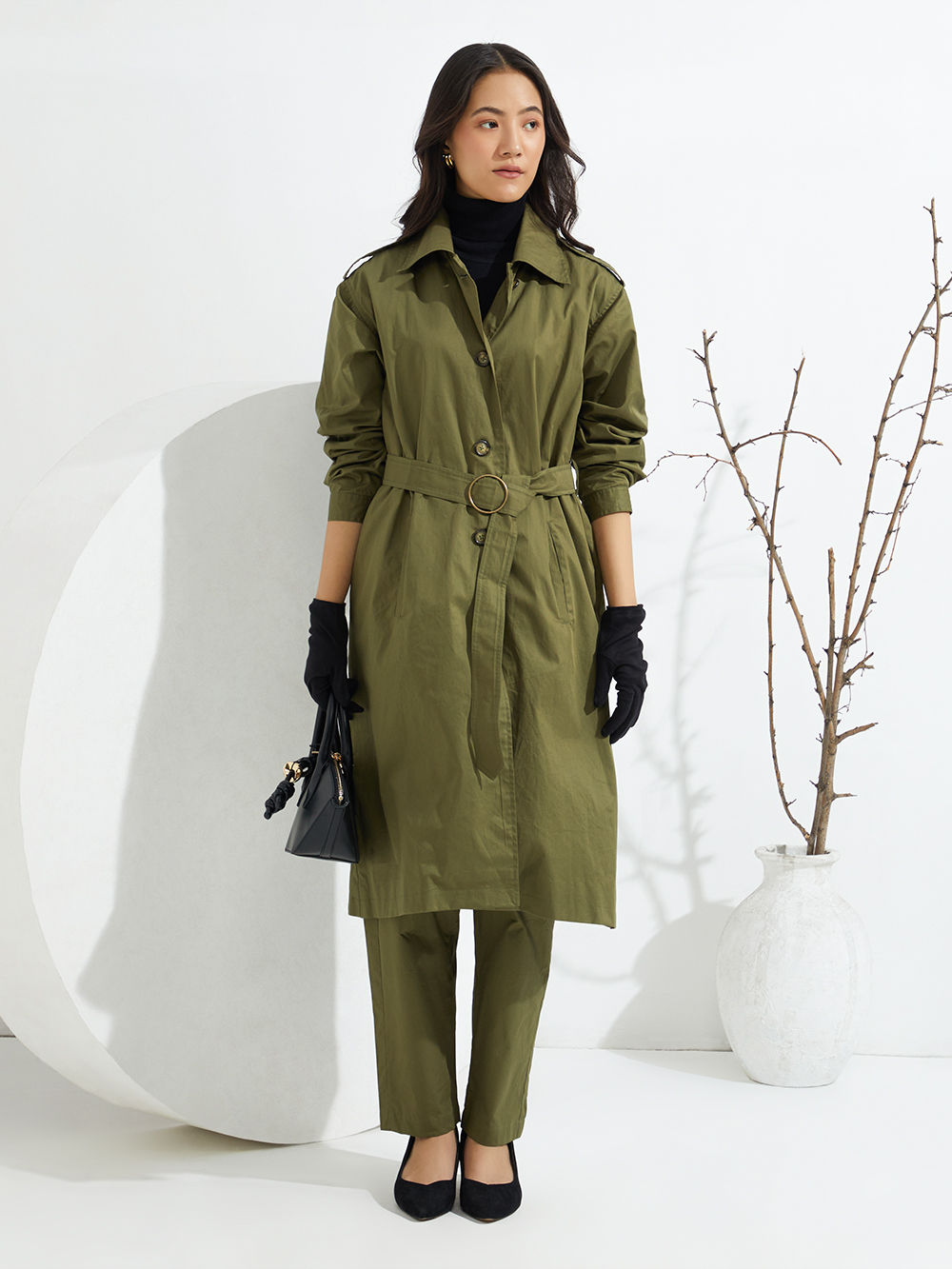 FRAMeWORK ウォッシャブルTRENCH オリーブグリーン　M FRAMeWORK ウォッシャブルTRENCH オリーブグリーン M FRAMeWORK