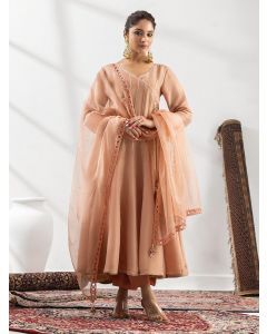 Peach Gota Work Tissue Suit- Set of 3